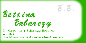 bettina babarczy business card